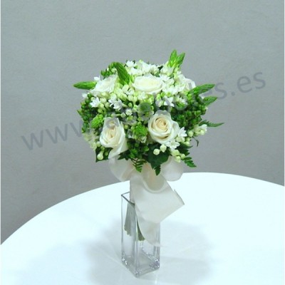 Bouquet blanco y verde