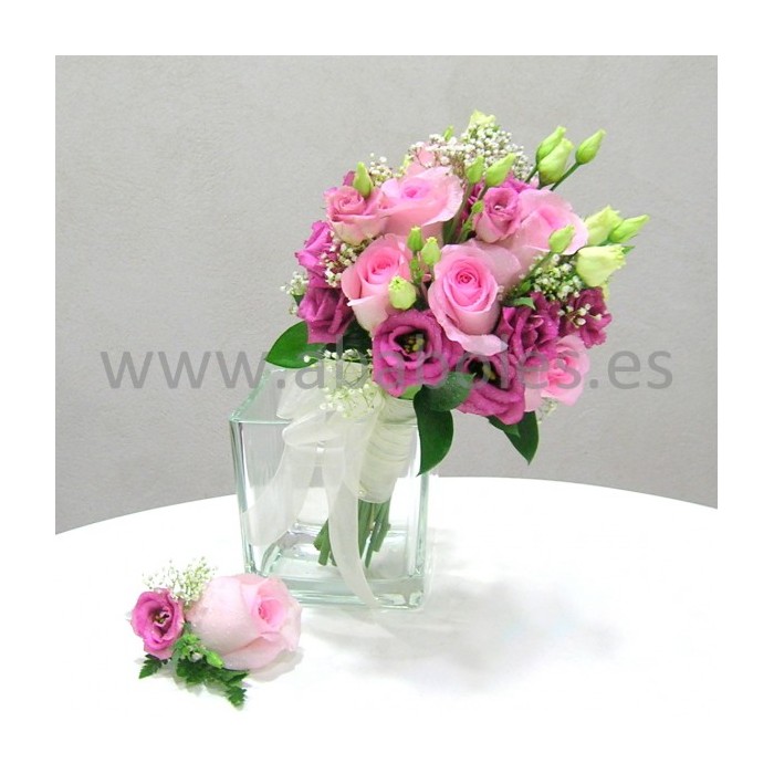 Bouquet de Rosas y Lisianthus