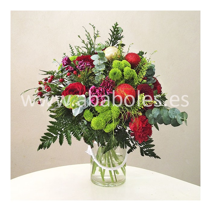 Ramo Navideño en tonos rojos